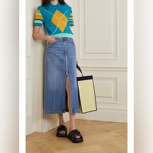 ANDERSSON BELL Cropped argyle knitted sweater in size XS